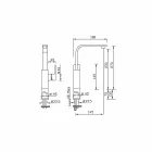 Hochschwenkbarer Auslauf Design Waschbecken Mixer Made in Italy - Panela Viadurini