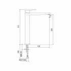 Erweiterter Waschbeckenmischer H 268 mm ohne Abfluss Made in Italy - Galla Viadurini