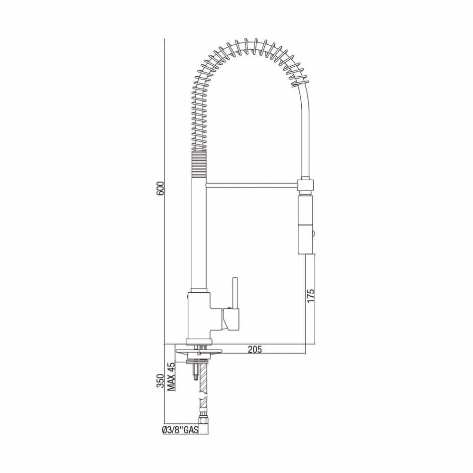 Verstellbarer Küchenmixer aus Messing mit Feder Made in Italy - Keope Viadurini
