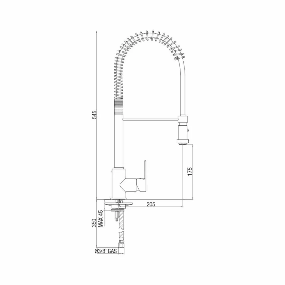 Küchenspülenmischer mit verstellbarem Messingrohr Made in Italy - Cory Viadurini
