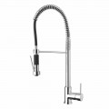 Chrom Messing Spülbecken Mixer mit Dusche Made in Italy - Kondor