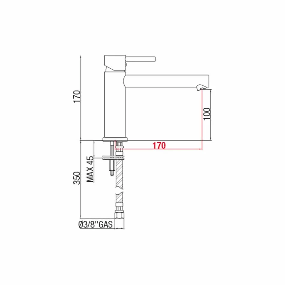 Waschtischmischer mit Ausguss 170 mm Achsabstand Made in Italy - Ermia Viadurini