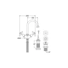 Einloch-Waschtischmischer im Vintage-Stil aus Messing, hergestellt in Italien – Klarisa Viadurini