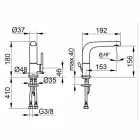 Moderner Einhebel-Waschtischmischer aus Metall - Pinto Viadurini