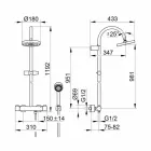 Moderner Duschmischer mit Duschkopf und Metallhandbrause - Zanio Viadurini