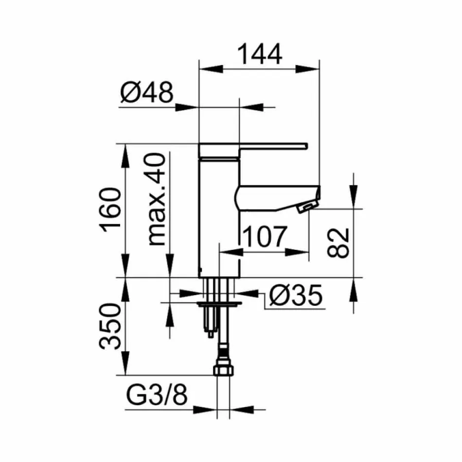 Moderner Waschbeckenmischer aus verchromtem Metall - Zanio Viadurini