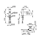 Einhebel-Bidetmischer mit flachem Design aus verchromtem Messing - Agenore Viadurini
