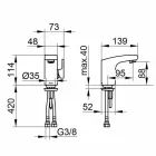 Modernes Design Einhebelmischer für Bad Waschbecken Chrom Finish - Gonzo Viadurini