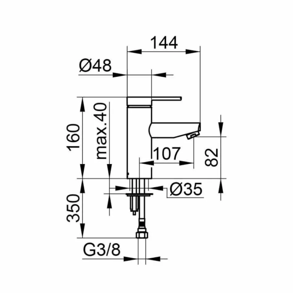 Modernes Design Einhebelmischer für Badezimmerwaschbecken aus Metall - Zanio Viadurini