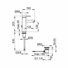 Modernes Design Einhebelmischer für Badezimmerwaschbecken aus Metall - Zanio Viadurini