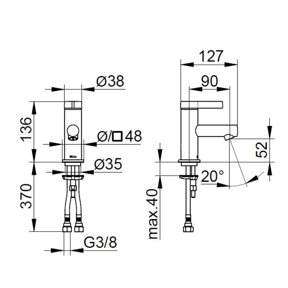 Einhebel-Waschtischmischer Klassisches Design Chrom Messing - Artemisia Viadurini