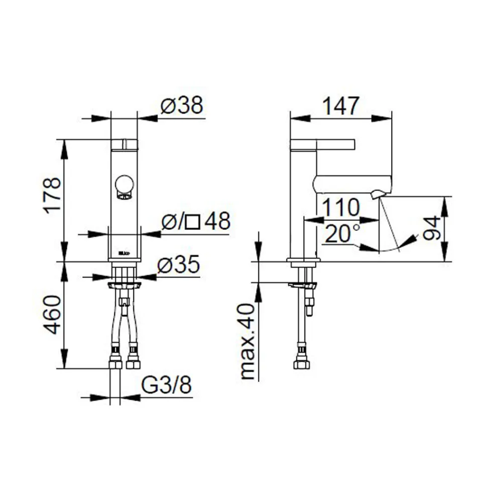 Einhebel-Waschtischmischer Klassisches Design Chrom Messing - Artemisia Viadurini