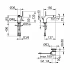 Moderner Einhebelmischer mit Metall-Bidetablauf - Pinto Viadurini