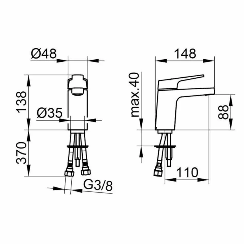Moderner Einhebel-Waschtischmischer aus verchromtem Metall - Clari Viadurini