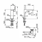 Moderner Einhebel-Waschtischmischer mit Metallablauf - Etto Viadurini