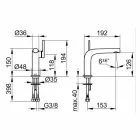 Moderner Einhebelmischer für Waschbecken ohne Metallablauf - Pinto Viadurini