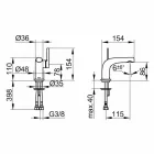 Moderner Einhebelmischer für Waschbecken ohne Metallablauf - Pinto Viadurini