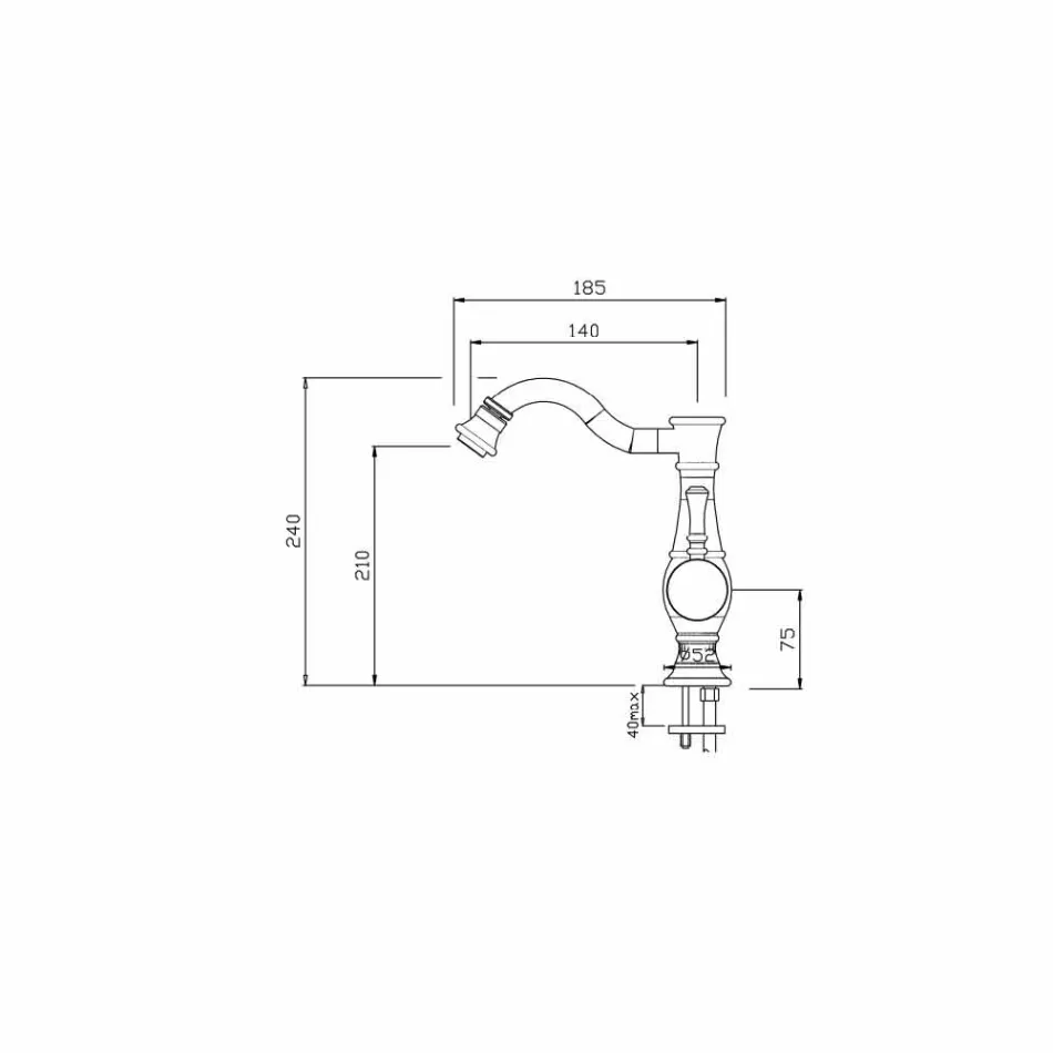 Bidetmischer mit hohem Schwenkauslauf Made in Italy - Neno Viadurini