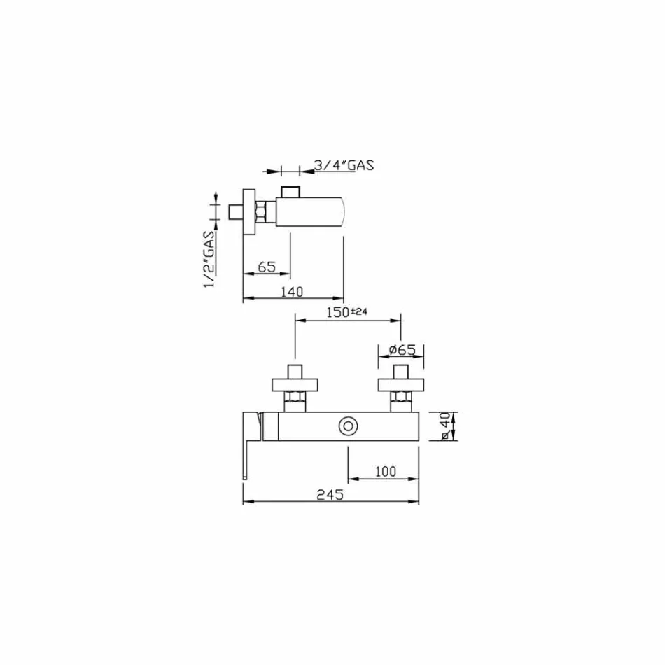 Externer Duschmischer mit Säulenanschluss Made in Italy - Sika Viadurini