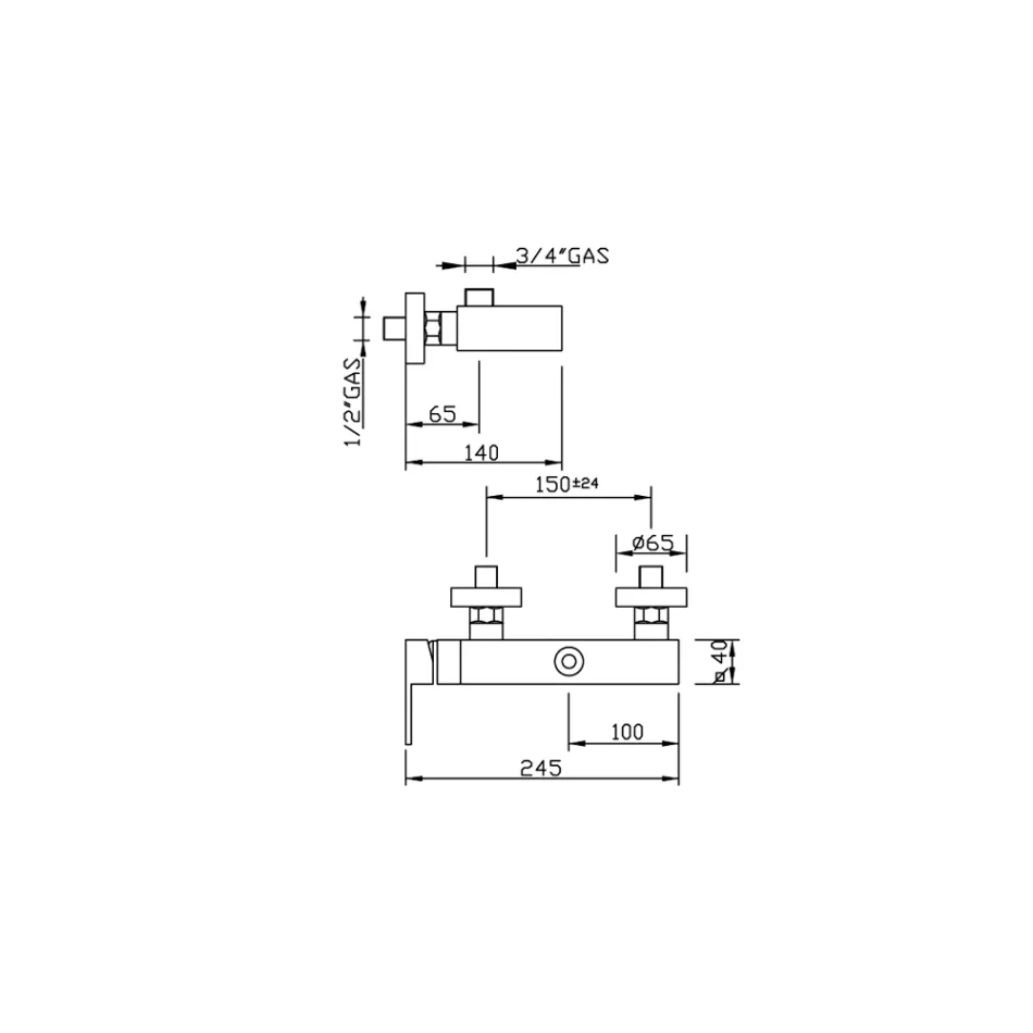 Designer-Außenduschmischer aus Messing Made in Italy - Bibo Viadurini