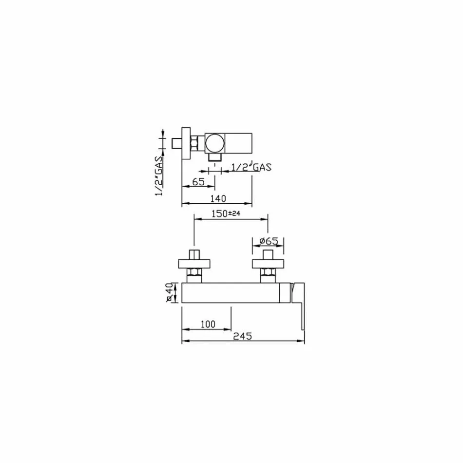 Design Mixer für Außendusche aus Messing Made in Italy - Panela Viadurini
