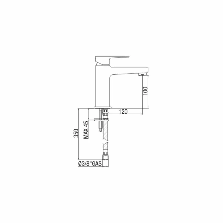 Messing Waschbecken Mixer ohne Abfluss Made in Italy - Sindra Viadurini
