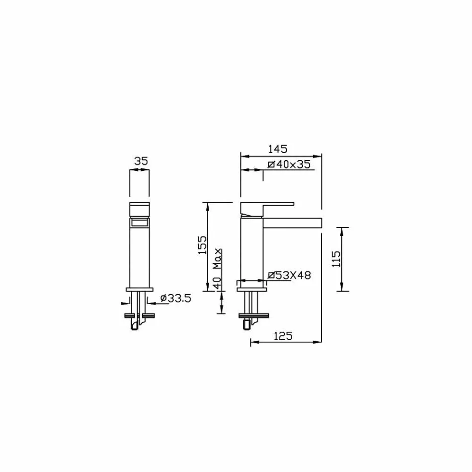 Design Waschtischmischer ohne Abfluss Made in Italy - Bibo Viadurini