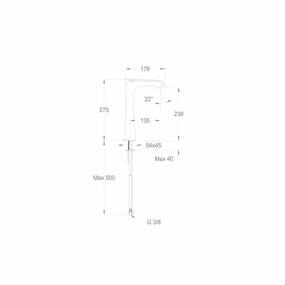 Made in Italy Design Chrom Messing Waschtischmischer - Bonina Viadurini