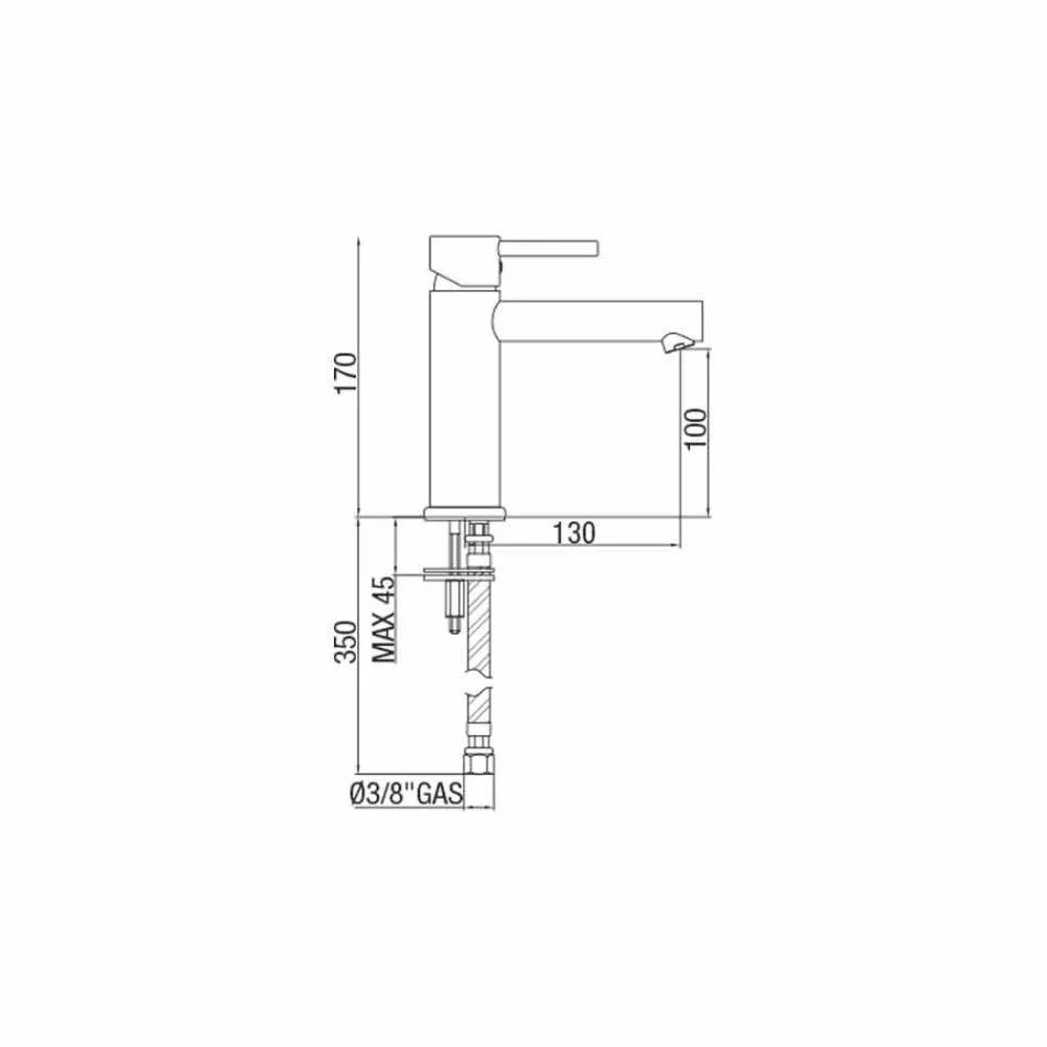 Messing Waschtischmischer Chrom Finish Made in Italy - Ermia Viadurini