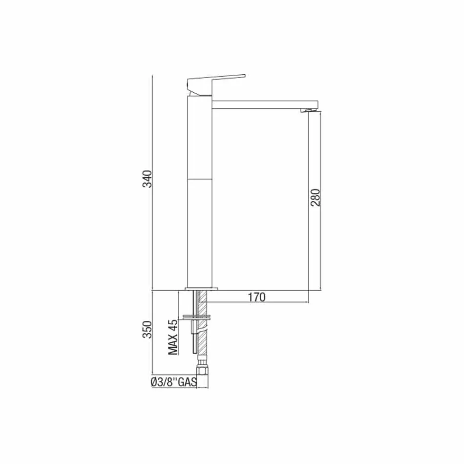 Erweiterter Waschtischmischer ohne Abfluss Made in Italy - Medida Viadurini