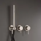 Unterputz-Wannenmischer mit 3 Ausgängen aus AISI 316L-Stahl - Artigli Viadurini