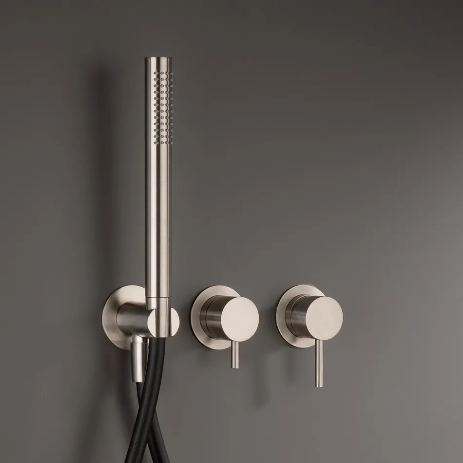 Unterputz-Wannenmischer mit 3 Ausgängen aus AISI 316L-Stahl - Artigli Viadurini