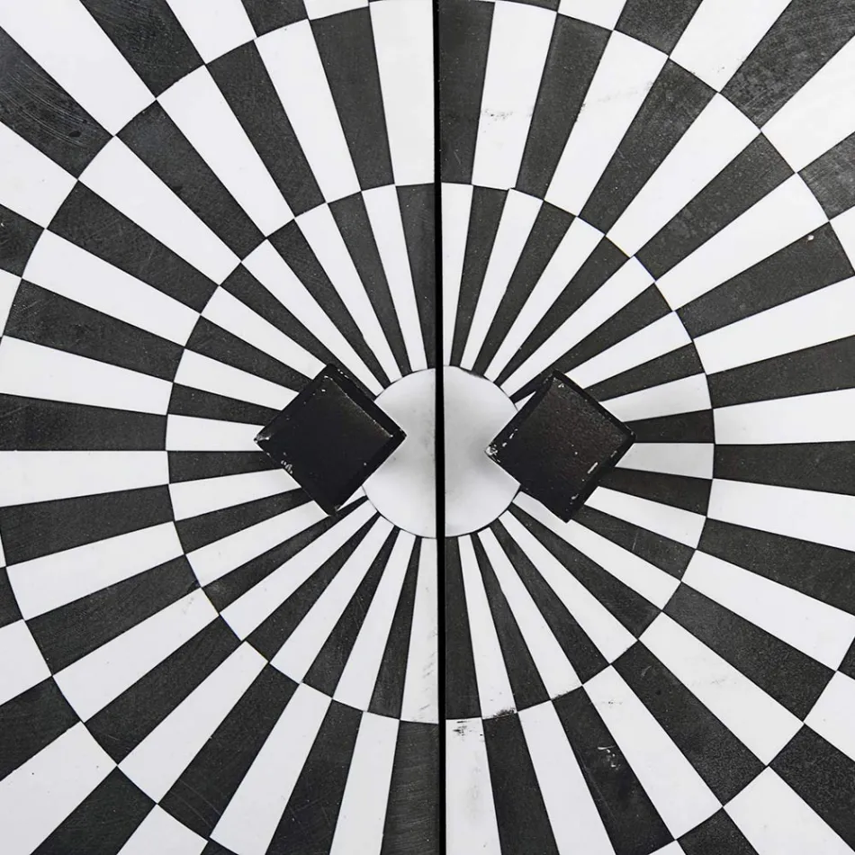 Ethnischer Mosaikschrank 4 Türen 6 Schubladen aus Mangoholz - Vanitoso Viadurini