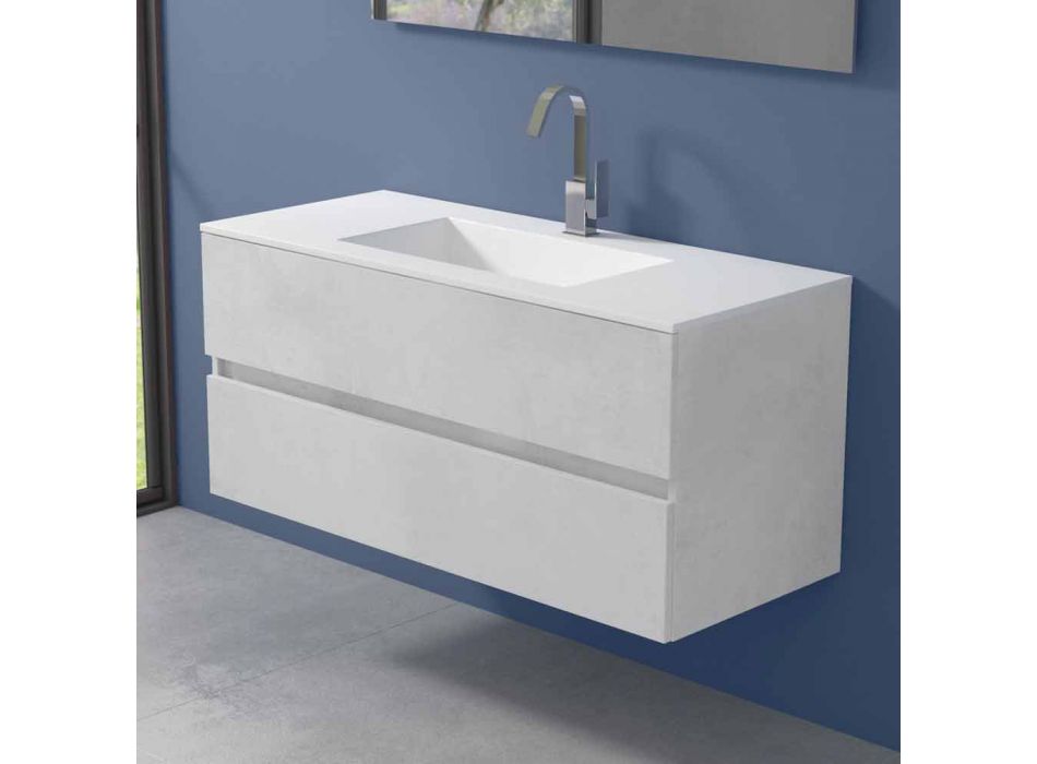 Hängeschrank für Badezimmer mit integriertem Waschbecken in 3 Dimensionen - Marione Viadurini