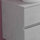 Abgehängte Badezimmermöbel und ovales Waschbecken, modernes Design - Cesiro Viadurini
