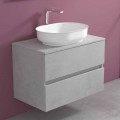 Abgehängte Badezimmermöbel mit ovalem Waschbecken, modernes Design - Cesiro