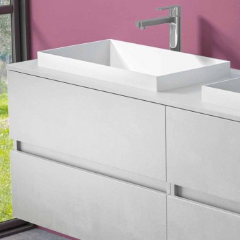 Abgehängte Badezimmermöbel mit doppelt eingebautem Waschbecken, modernes Design - Dumbo