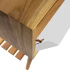 Boden-Badezimmerschrank aus wiedergewonnenem Teakholz und weißer Stützplatte - Gatien Viadurini