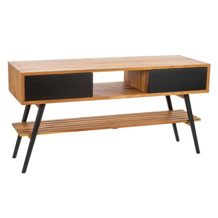 Moderner Boden-Badezimmerschrank mit schwarzer Design-Schublade - Hamadou Viadurini