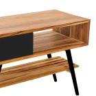 Moderner schwarzer Badezimmerschrank aus natürlichem Teakholz mit Schubladen - Benoit Viadurini