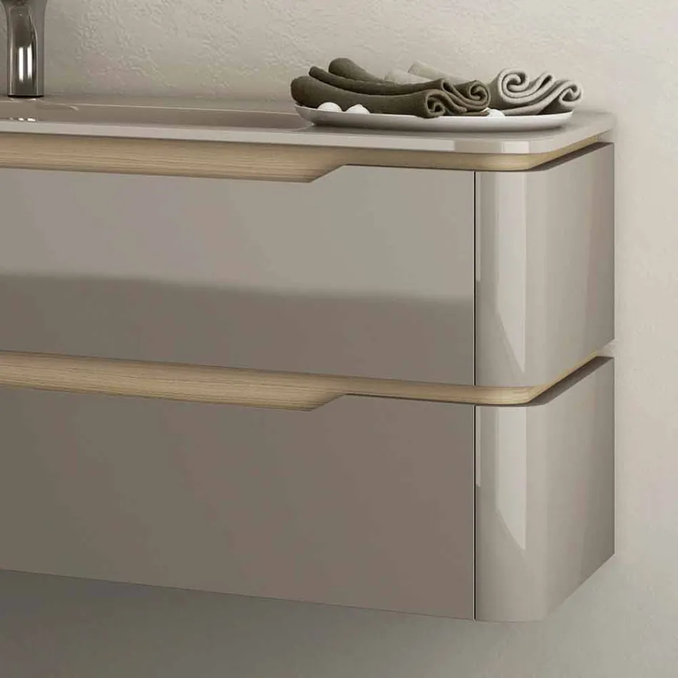 Badezimmerschrank mit integriertem Design Waschbecken Arya, in Italien hergestellt Viadurini