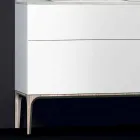 Badezimmerschrank mit integriertem modernen Waschbecken Bernstein, Harz und lackiertem Holz Viadurini