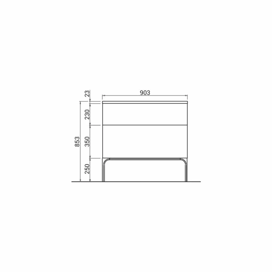 Badezimmerschrank mit integriertem modernen Waschbecken Bernstein, Harz und lackiertem Holz Viadurini