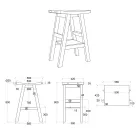 Design-Badezimmerschrank aus natürlichem Teakholz mit mattweißer Platte und Halterung - Raomi Viadurini