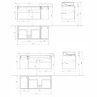 Badezimmerschrank mit hängendem Design und modernem Arbeitsplattenwaschbecken - Pistillo Viadurini