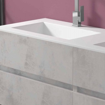 Doppelwaschbecken Badezimmerschrank, modernes Design in 4 Ausführungen aufgehängt - Doublet