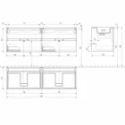 Doppelwaschbecken Badezimmerschrank, modernes Design in 4 Ausführungen aufgehängt - Doublet Viadurini
