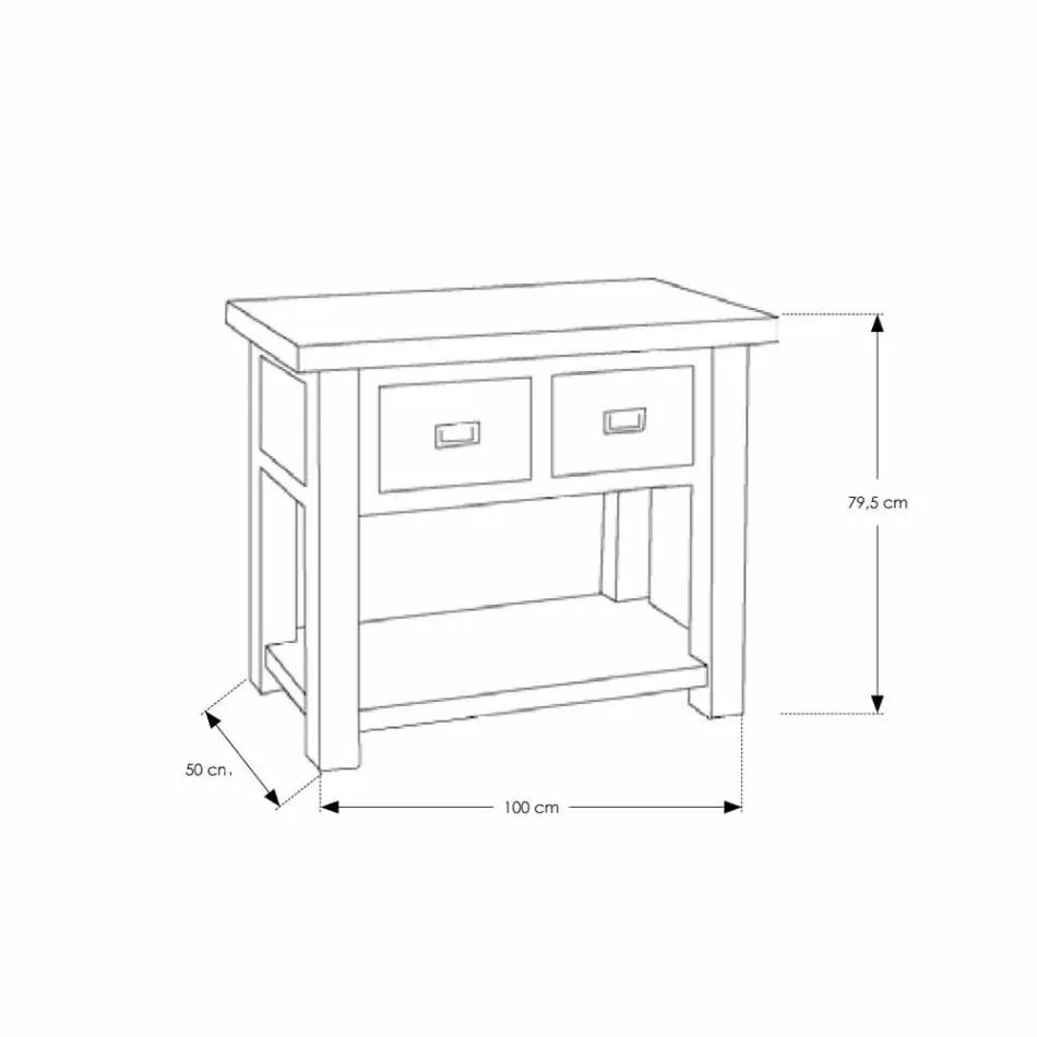 Badezimmerschrank aus natürlichem Teakholz mit 2 Schubladen - Faetano Viadurini