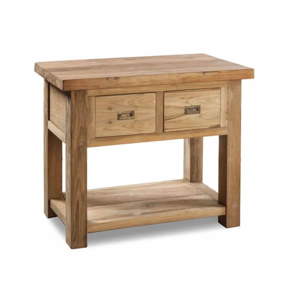 Badezimmerschrank aus natürlichem Teakholz mit 2 Schubladen - Faetano Viadurini