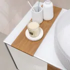 100 cm Wand-Badezimmerschrank aus 8 mm gehärtetem Glas und europäischer Eiche – Excelsior Viadurini